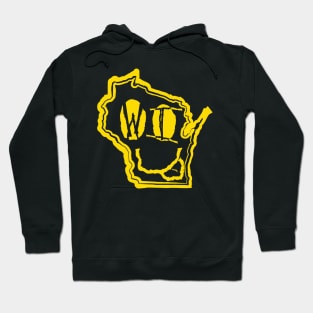 WI Eyes Wisconsin Grunge Smiling Face Black background Hoodie